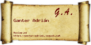 Ganter Adrián névjegykártya